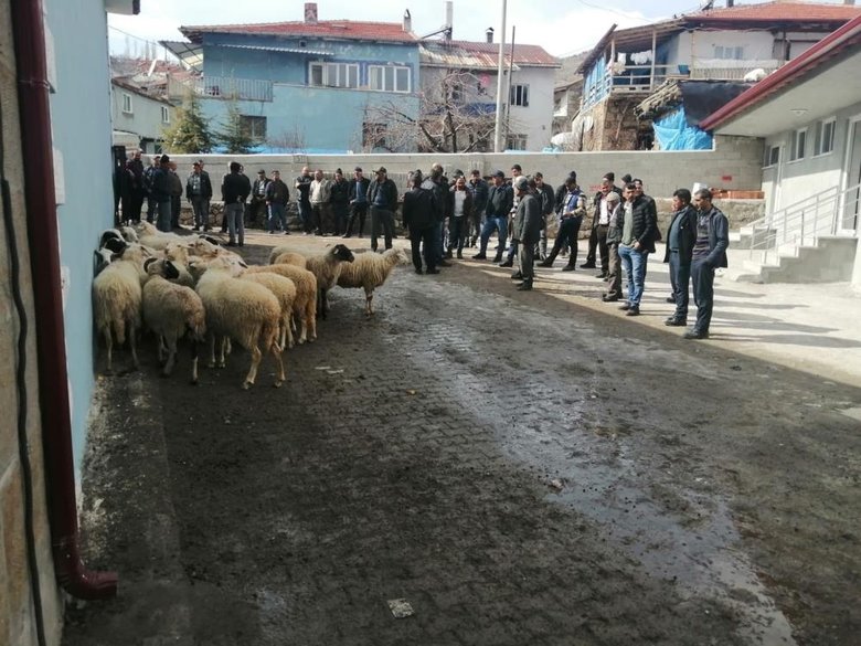 Afyonkarahisar’da köy halkı depremzedelere yardım için koyunlarını sattı