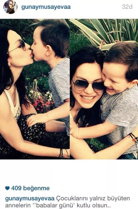 Günay Musayeva eski eşi Tolga Karel’i tebrik etti