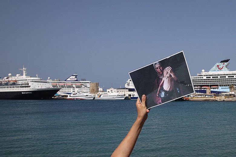 Rodos Adası’nda İsrail protestosu