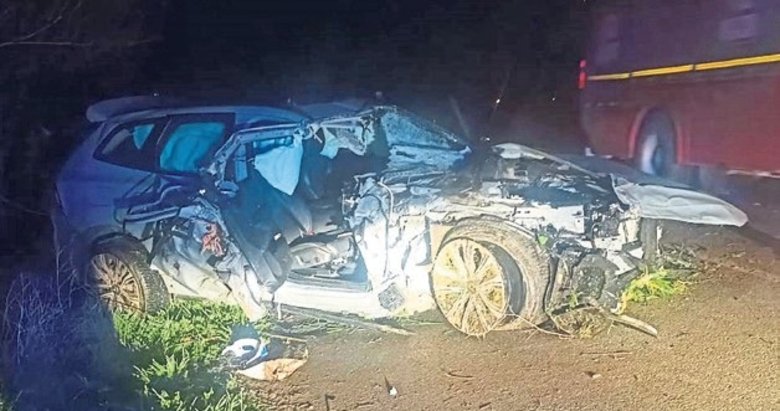 Ağaca çarpan araçtaki 1 kişi can verdi