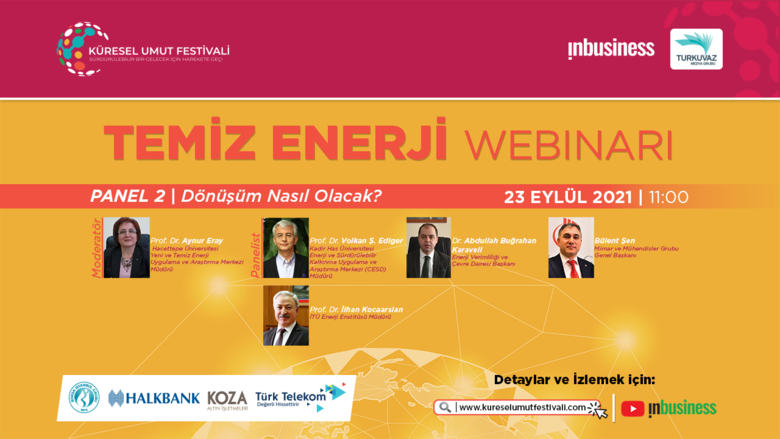 Küresel Umut Festivali ‘Temiz Enerji’ Webinarı’yla devam ediyor