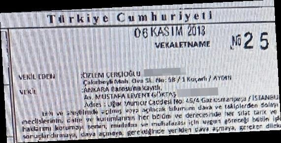 Özlem Çerçioğlu firari Göktaş’a vekalet vermiş