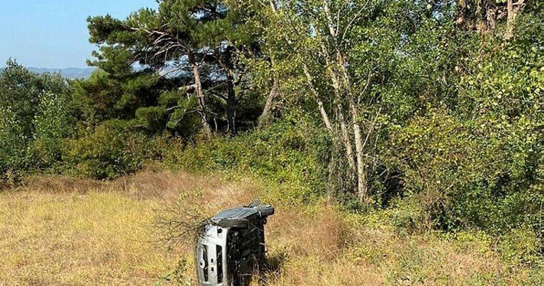 Nöbetten çıkan doktor aracı ile şarampole uçtu