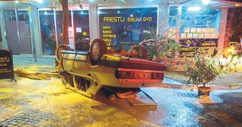 Epilepsi krizi geçiren şoförün aracı takla attı