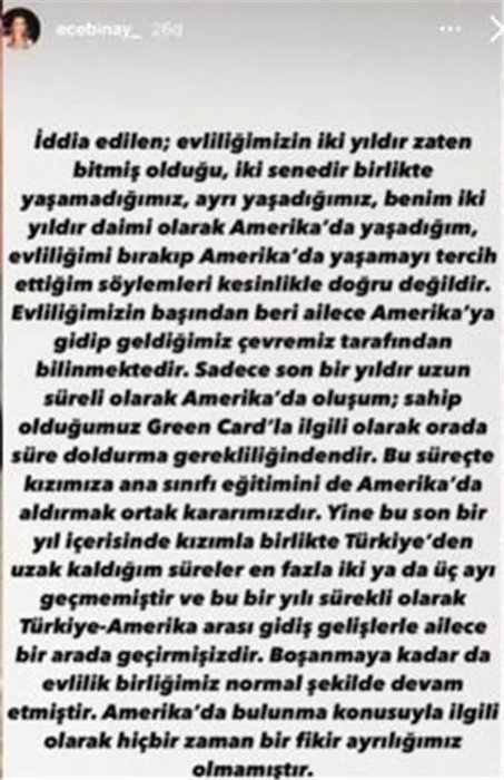 Mahsun Kırmızıgül ile tek celsede boşandı! Ece Binay ayrılığın ardından açıklama yaptı
