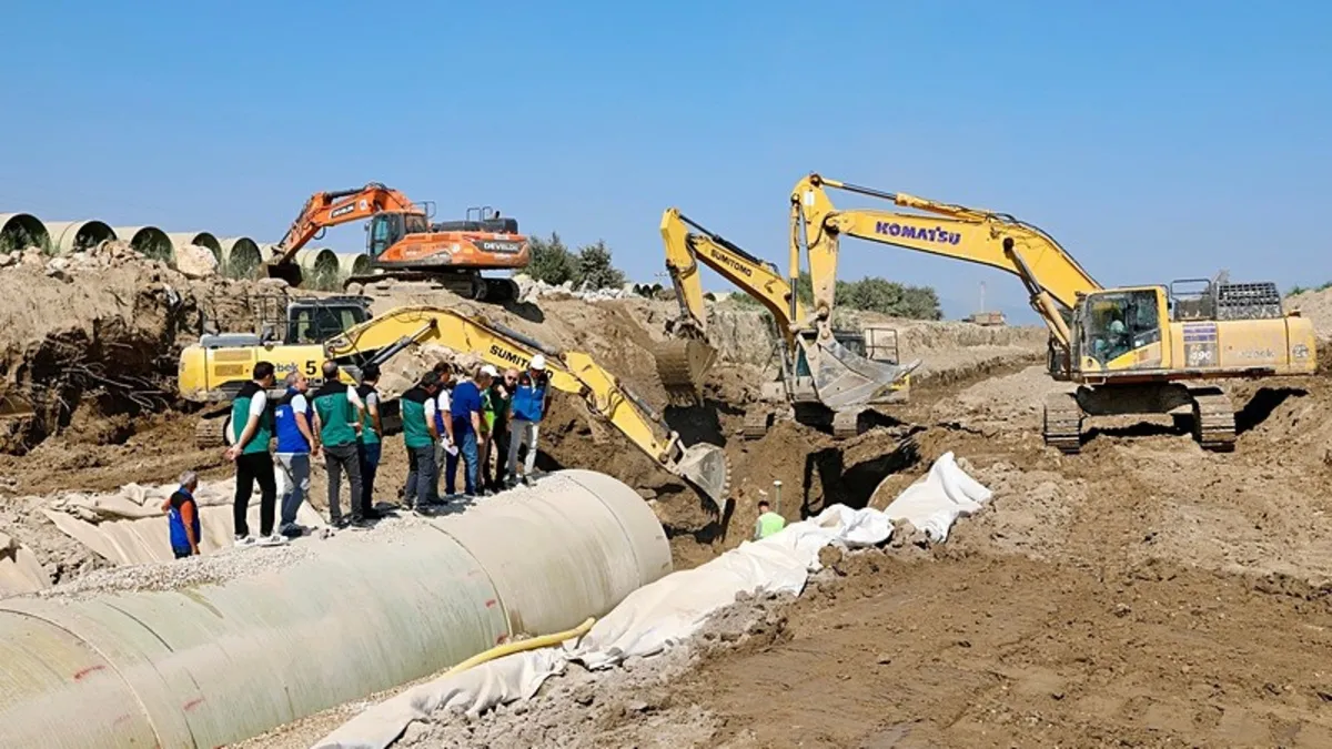 Aydın’da proje tamamlandığında su kaybı en aza inecek, dev boruların montajı yapılıyor - Aydın Haberleri