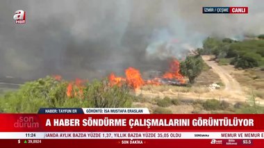 İzmir Çeşme’de orman yangını büyüyor