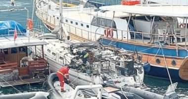 Fethiye’de yelkenli tekne yandı