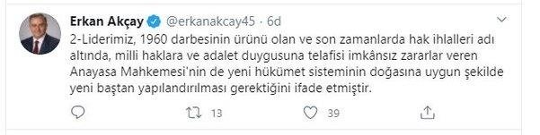 MHP’li Erkan Akçay: CHP Grup Başkanvekili Özgür Özel, terör destekçilerine sahip çıkıyor