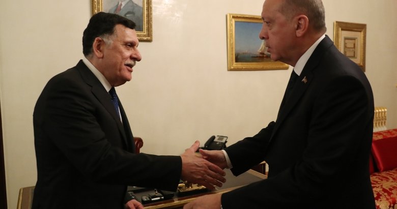 Başkan Erdoğan, Libya UMH Başkanlık Konseyi Başkanı Sarraj’la görüştü