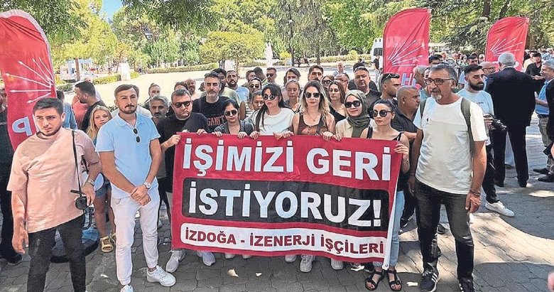 Bayramlaşma töreninde işçilerden protesto