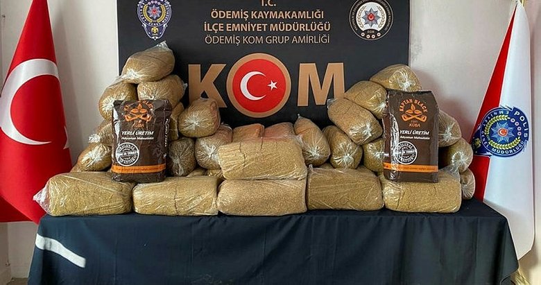 İzmir’de 215 kilogram kaçak tütün ele geçirildi