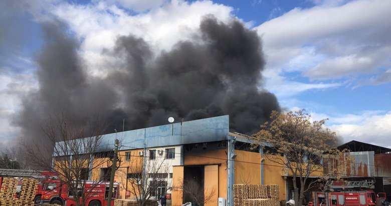 Manisa’da plastik fabrikasında yangın! 50 bin adet plastik kasa küle döndü