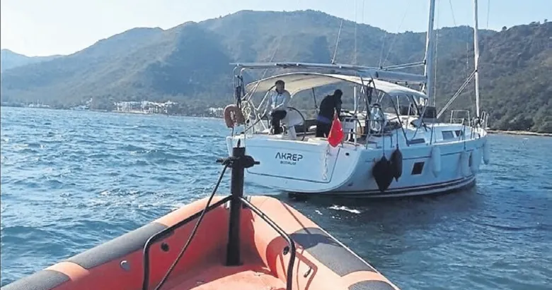 Karaya oturan tekneye sahil güvenlik yardımı