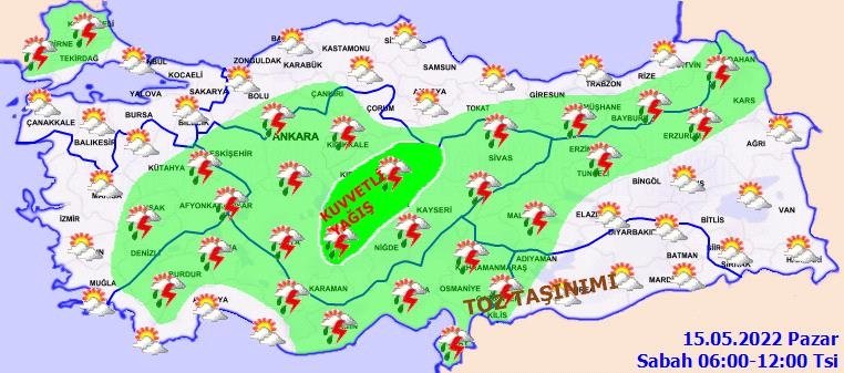 Meteoroloji’den toz taşınımı ve yağış uyarısı! Bugün hava nasıl olacak? 15 Mayıs Pazar il il hava durumu raporu