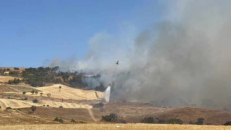 Çanakkale’de tarım arazisinde yangın! Müdahale sürüyor