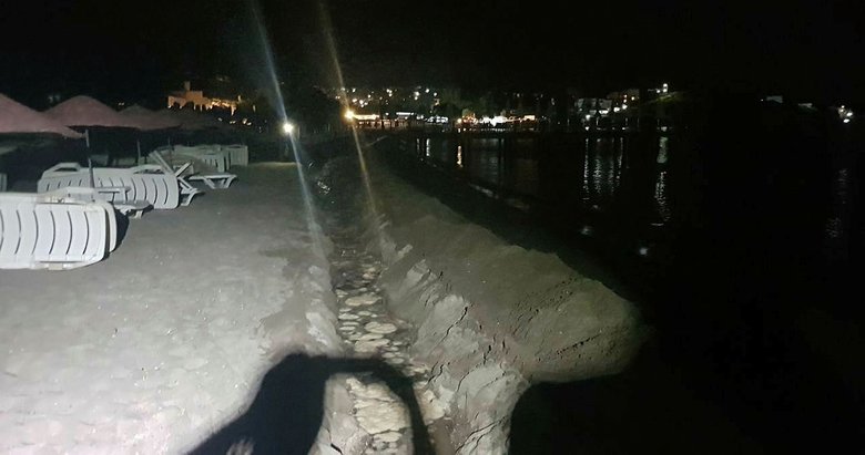 Muğla Bodrum’da dünyaca ünlü Karaincir Plajı’nda kaçak kazı