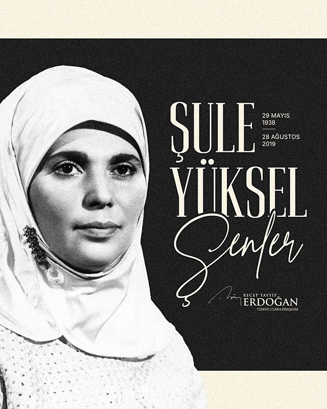 Başkan Recep Tayyip Erdoğan Şule Yüksel Şenler’i andı