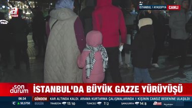 Binler Gazze için Galata’ya yürüyor