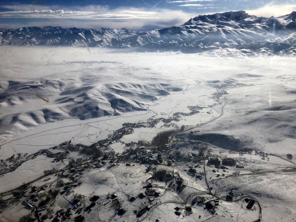 Gökyüzünden karla kaplı Türkiye manzaraları