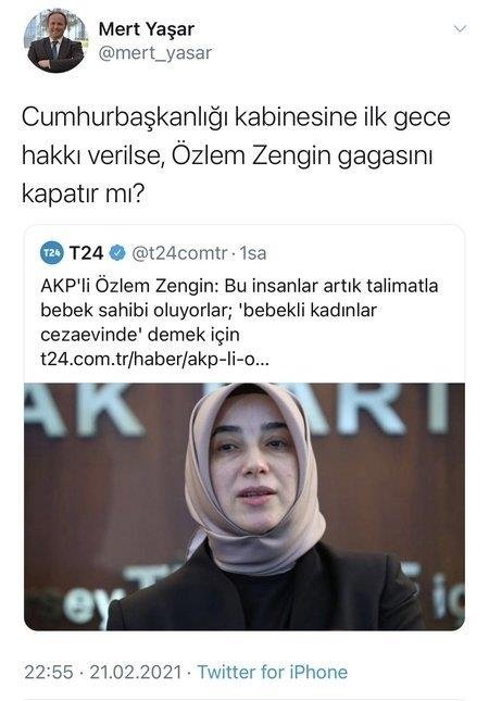 Hukukçu Mert Yaşar’dan AK Partili Özlem Zengin’e ağır hakaret!
