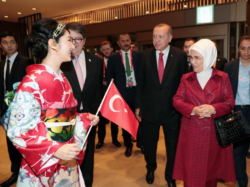 Japonya’da Başkan Erdoğan’a özel karşılama!