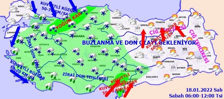 Meteoroloji’den o illere uyarı üstüne uyarı! İzmir ve Ege’de hava nasıl olacak? 18 Ocak 2022 il il hava durumu