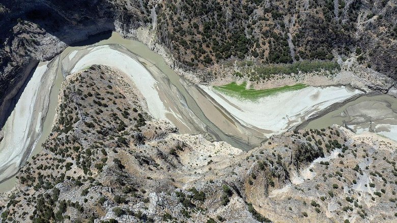 Aydın’daki Arapapıştı Kanyonundaki sular kuraklık nedeniyle çekildi