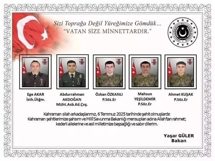 Son dakika: MSB acı haberi duyurdu! Şehit olan asker sayısı 12’ye yükseldi