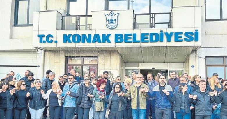 Konak Belediyesi işçileri tam gün iş bıraktı
