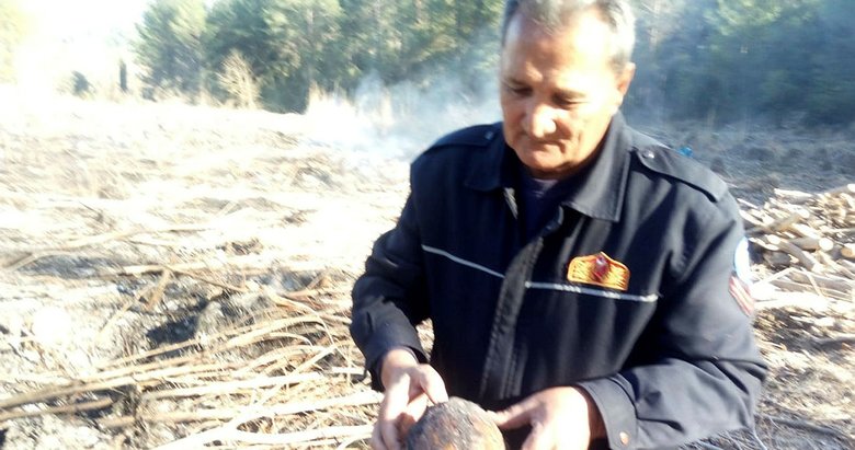 Muğla Seydikemer’de yanmak üzere olan kaplumbağayı itfaiye ekipleri kurtardı