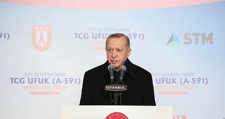 TCG Ufuk hizmete girdi! Törende Başkan Erdoğan’dan önemli mesajlar