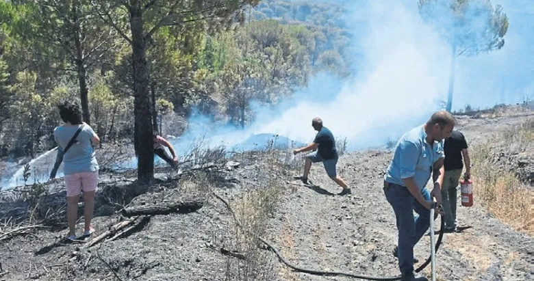Fethiye’deki orman yangını kısa sürede söndürüldü