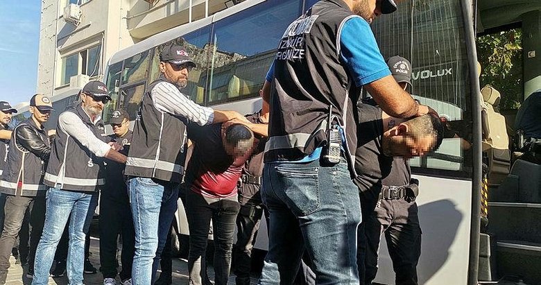 İzmir’de çökertilen Aktaşlar suç örgütünün üyeleri adliyeye böyle getirildi