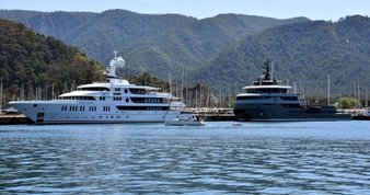 Dünyanın en büyüklerinden! Mega yat Titan yeniden Bodrum’da