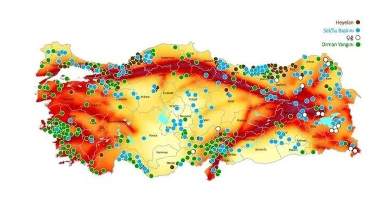 1760 afet olayı yaşandı! AFAD, Türkiye’nin risk haritasını ortaya çıkardı