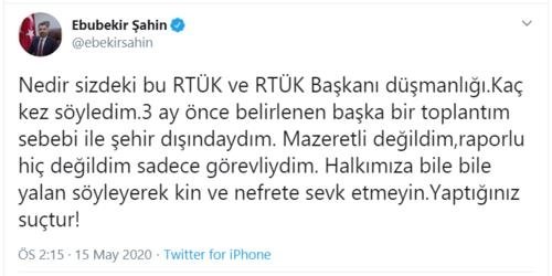 RTÜK Başkanı Şahin’den, Saymaz’a ’rapor’ tepkisi: Kovulman boşa değilmiş, yalancının tekisin