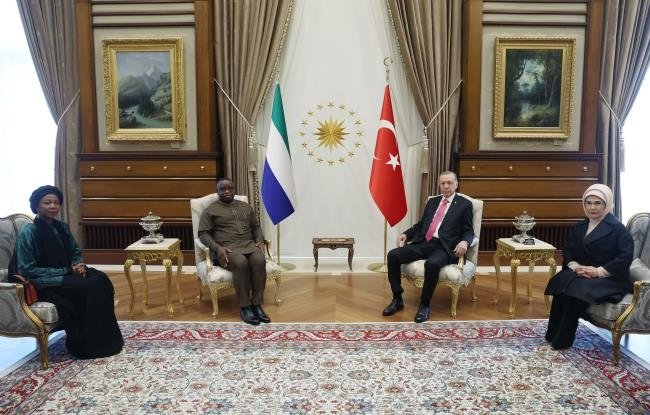 Başkan Erdoğan, Sierra Leone Cumhurbaşkanı ile bir araya geldi
