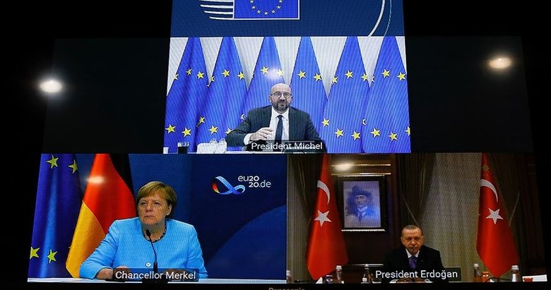 Son dakika: Başkan Erdoğan, Merkel ve Michel ile video konferans yöntemiyle görüştü