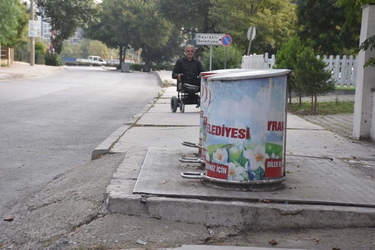 İzmir’de engellilere çöp tankı engeli