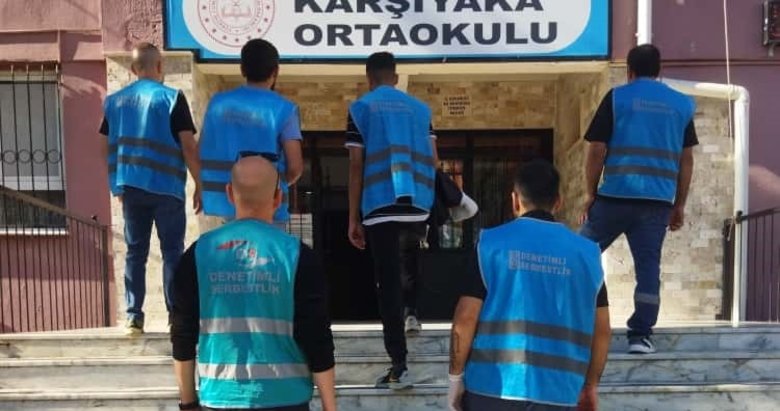 İzmir’de denetimli serbestlik yükümlüleri, okulları yenilemek için çalıştı