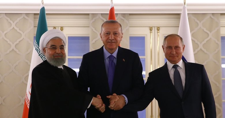 Üçlü Zirve öncesi Erdoğan, Putin ve Ruhani’den aile fotoğrafı