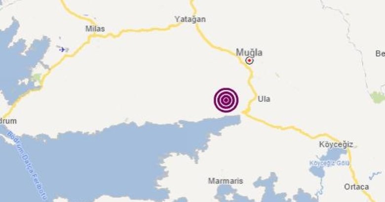 Muğla’da 3.5 büyüklüğünde deprem!