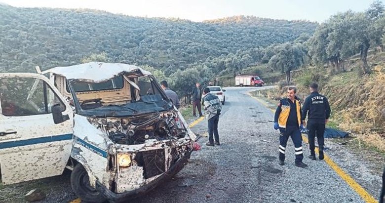 Freni boşalan kamyonet uçuruma yuvarlandı