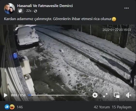 Gülümseten kardan adam hırsızlığı