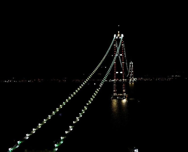 1915 Çanakkale Köprüsü ışıl ışıl oldu! Seyrine doyumsuz manzara
