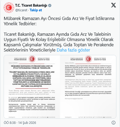 Ticaret Bakanlığı açıkladı! Ramazan’da zincir marketlerle indirim anlaşması