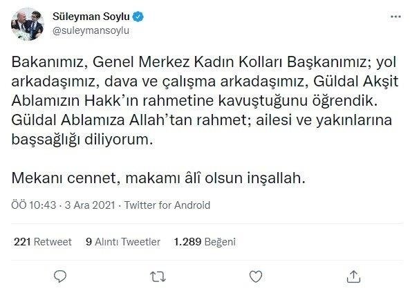 AK Partili eski bakan Güldal Akşit hayatını kaybetti