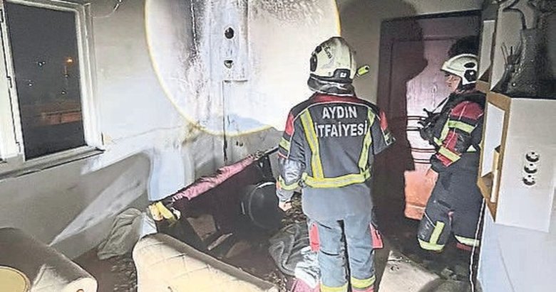 Efeler’de çıkan yangında faciadan dönüldü