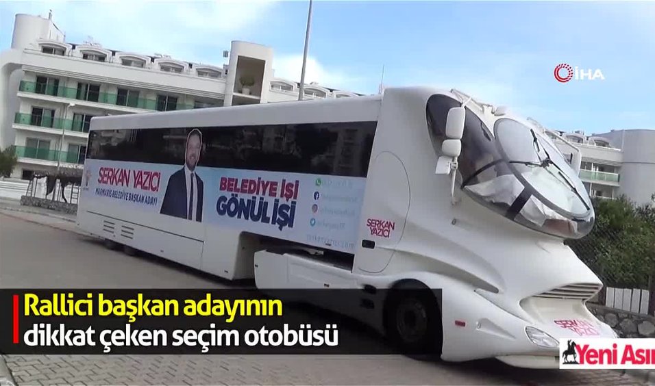 Marmaris Belediye Baskan Adayi Yazici Nin Dikkat Ceken Secim Otobusu